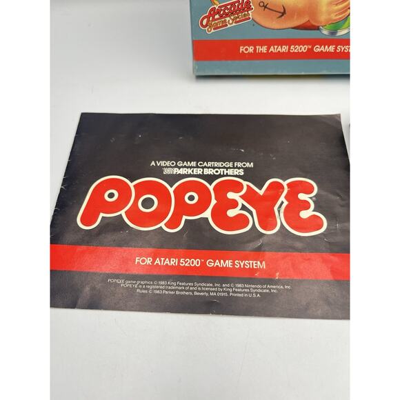 Popeye Game (Atari 5200, 1983) CIB Complete In Box Excellent - Picture 3 of 16